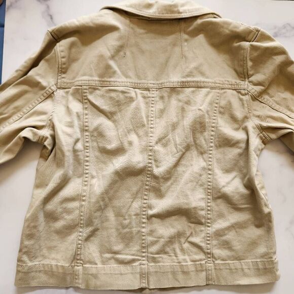 Isaac Mizrahi M cream button up collared blazer womens tan - Picture 6 of 7